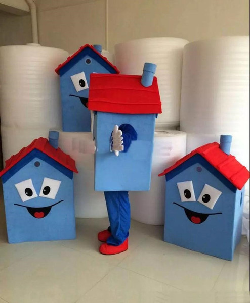 Hot sale new Blue House Mascot Costume 100% High Quality House Costume Party Carnival Fancy Dress Costume