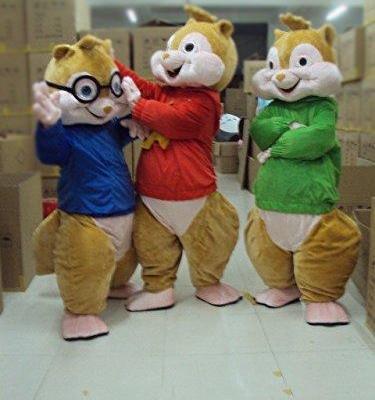 Hot sale Alvin and the Chipmunks Mascot Costume Chipmunks Cospaly Cartoon Character adult Halloween party costume Carnival Costume