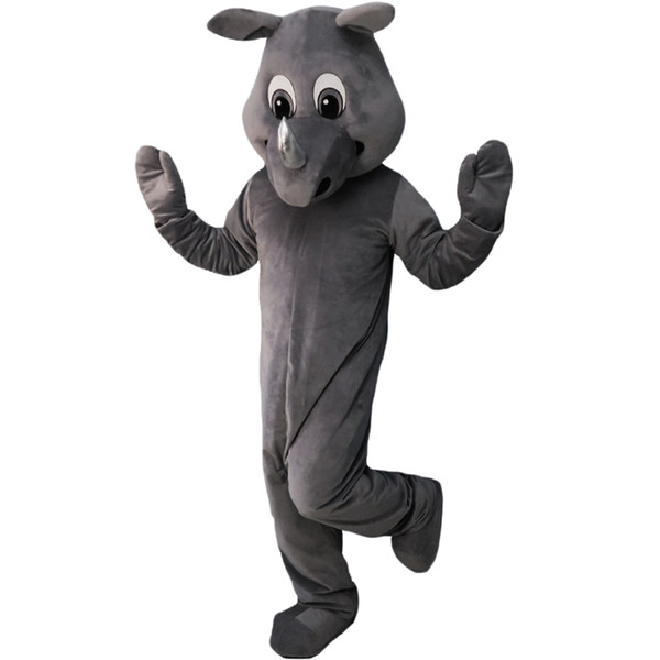 Gray rhinoceros Mascot Costumes Cartoon Character Adult Sz 100% Real Picture 058