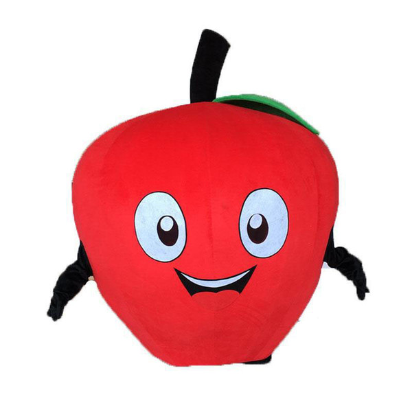 Discount factory sale PROFESSIONAL Red Apple Mascot Costume Mascot Costume cartoon Fancy Halloween Christmas Dress 