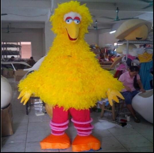 Yellow Feather Sponge Body Adult Big Bird Mascot Costumes High Quality