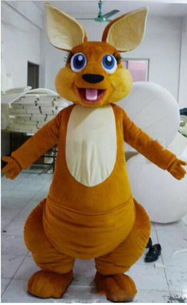 Professional custom lovely kangaroo Mascot Costume Cartoon brown kangaroo Character Mascot Clothes Christmas Halloween Party Fancy Dress