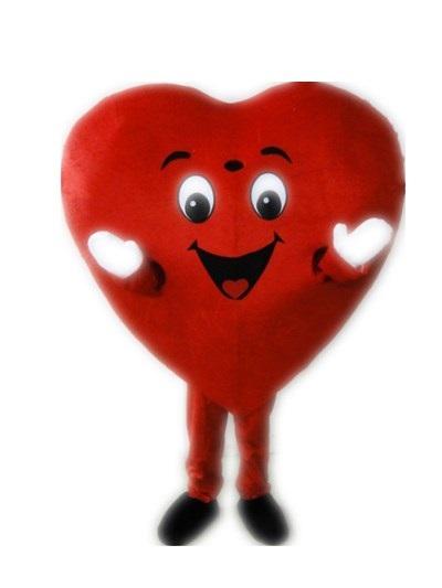 Hot red heart mascot costume cute cartoon clothing factory customized private custom props walking dolls doll clothing