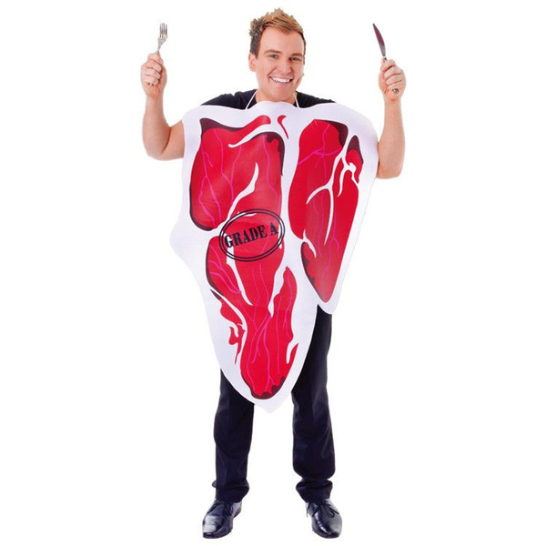 Beef Designer Halloween Mascot Costumes Fashion Style Meals Food Female Mens Couple Clothing Casual Apparel Mascot Costumes