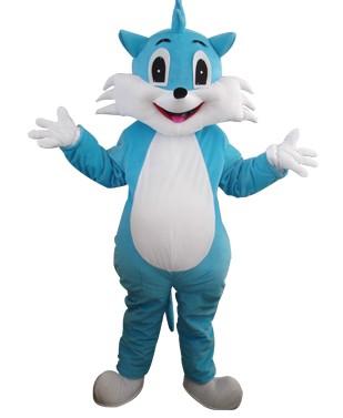 Blue Cat Mascot Costume Custom Adult Size Cartoon Character Theme Mascotte Carnival Costume Halloween Gift