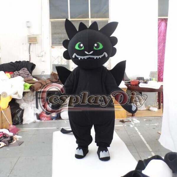 Wholesale-Black Dragon Mascot Costume Inspired by How to train your dragon Cartoon Mascot Costume Custom Made