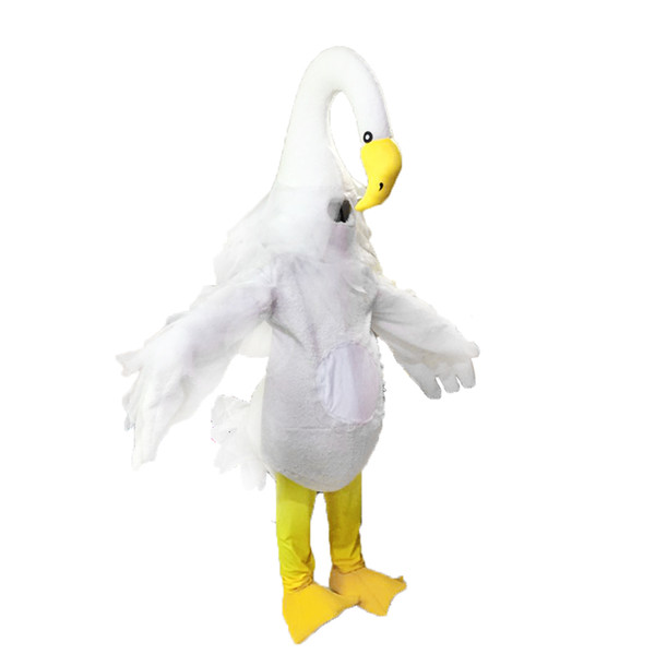 swan mascot costume EMS free shipping, high quality carnival party Fancy plush lovely walking swan mascot adult size.