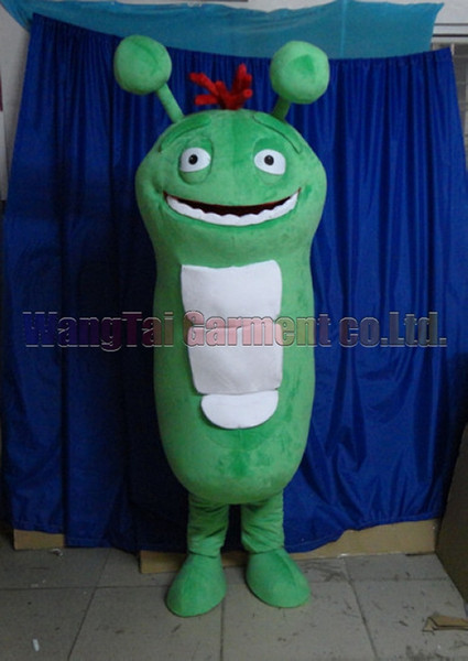 New Green Worm mascot costume Top grade deluxe cartoon character costumes Caterpillar mascot suit Fancy dress party carnival 