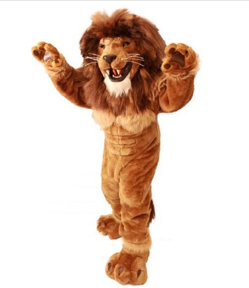 Friendly Lion Mascot Costume Adult Size Wild Animal Male Lion King Carnival Party Mascotte Fit Suit Kit EMS