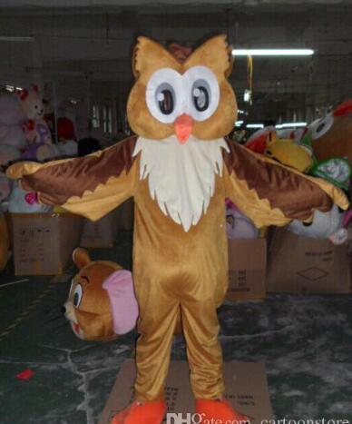 New Adult Cute BRAND Cartoon Brown Owl Mascot Costume Fancy Dress Hot Sale Party costume Free Ship