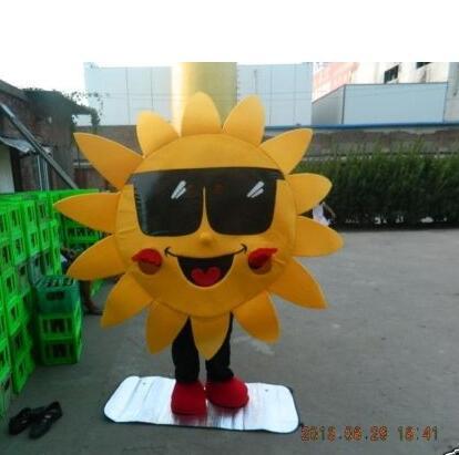 New Style Adult Cute BRAND Cartoon Mr Sun Mascot Costume Fancy Dress Hot Sale Party costume Free Ship