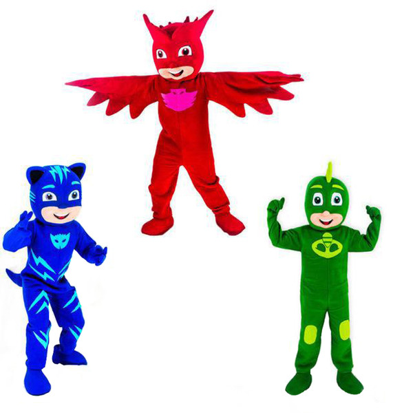 High quality hot Mascot Costumes Mascot costume Sewing Material Fabric Parade PJ Masks Birthdays High Quality Connor Greg Amaya Mascot.