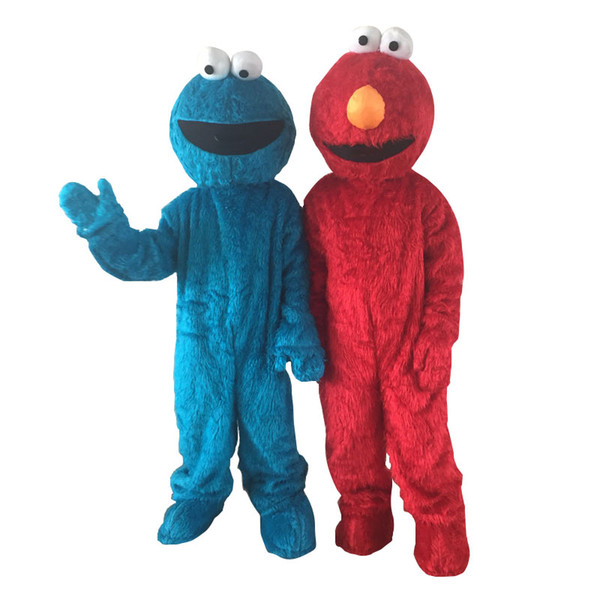 Hot Sale Adult Elmo Red Monster Mascot Costume Fancy Party Dress Suit F