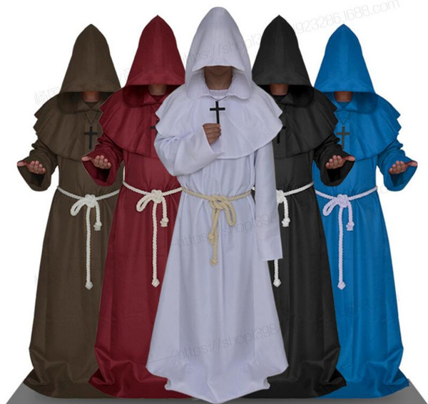 Medieval monks Sunshine Phi Halloween The Medieval Times Monks And Priests Friar Robe Wizard Minister Christian Church Serve mascot