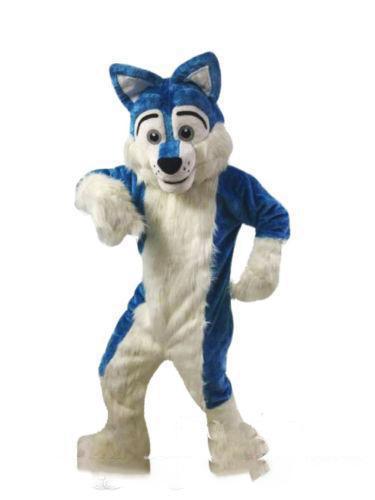 Professional custom Blue Husky Dog Mascot Costume Cartoon Wolf dog Character Clothes Christmas Halloween Party Fancy Dress