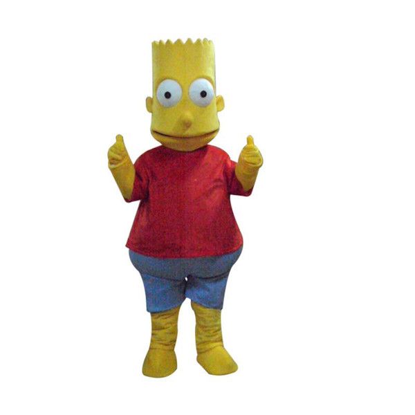 Simpson Mascot Costumes Animated theme yellow boy Cartoon mascot Character adult Halloween Carnival party Costume