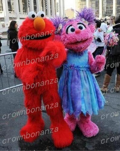 Sesame Street Elmo Mascot Costume Anime Theme Carnival Halloween Cartoon Abby Girl Costume Character Christmas Birthday Party Suit