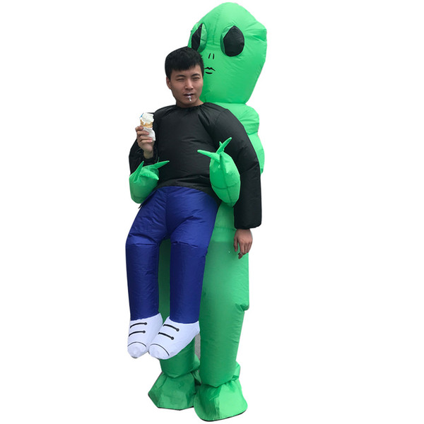 Halloween Men Women Funny Cosply Costumes Kidnapped by Aliens Wrestler Male Female Party Mascot Costumes Inflatable Clothing