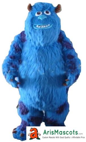 100% real photos Funny adult Sully Monster Dress mascot Costume cartoon character mascots fancy dress costumes kids carnival party dress