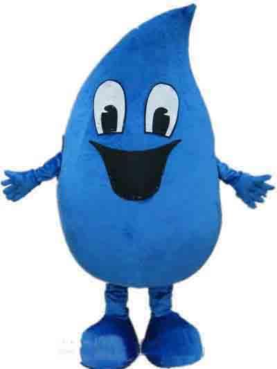 Discount factory sale new a blue adult water drop mascot costume for adult to wear for sale