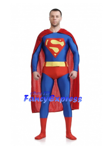 Super Man Mascot Costume Halloween Party Character Fancy Dress Outfit Adult