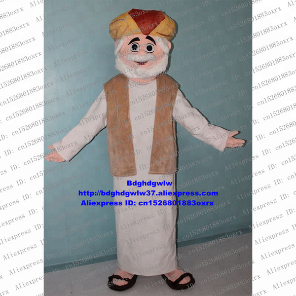 Arabic Old Man Arab People Arabian Mascot Costume Cartoon Character Outfit Suit Popular Campaign Fossick For Clients zx1746