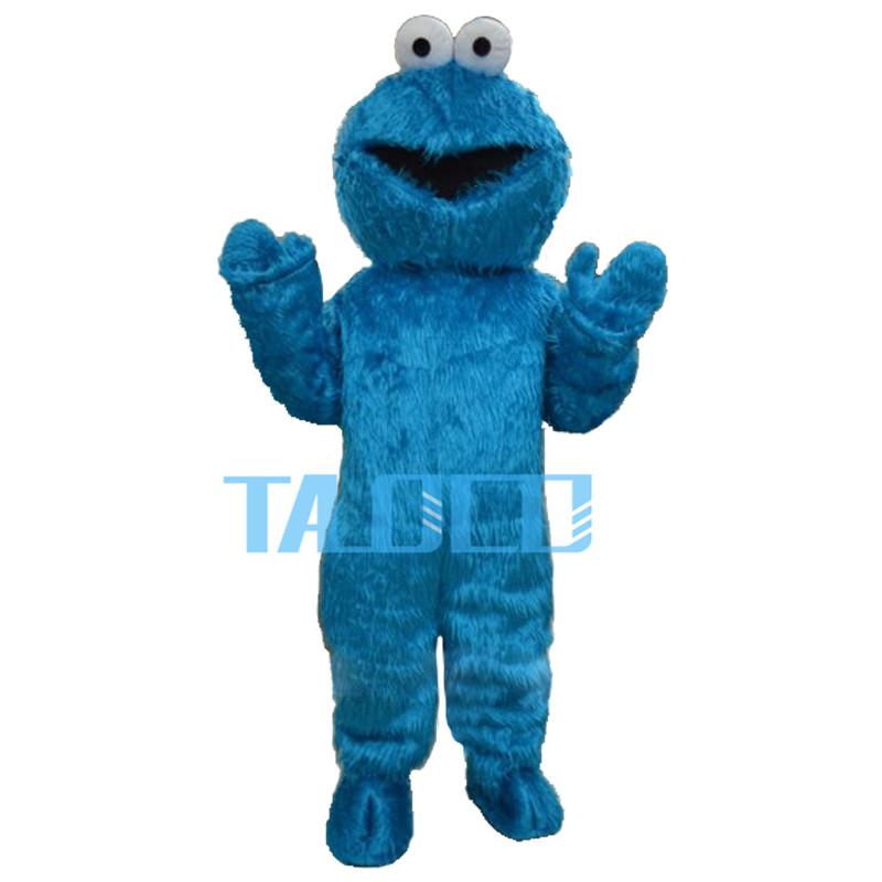 Sesame Street Blue Cookie Monster Mascot costume Fancy Dress Adult Size Halloween Free 