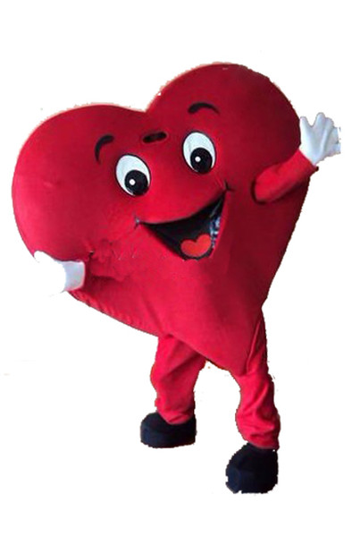 Red Heart of Adult Mascot Costume Material RED HEART Mascot Costume Fancy Dress Party Festival 