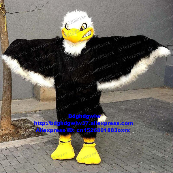 Black White Long Fur Eagle Hawk Tercel Tiercel Falcon Vulture Mascot Costume Character Film Theme Leaflet Distribution zx665