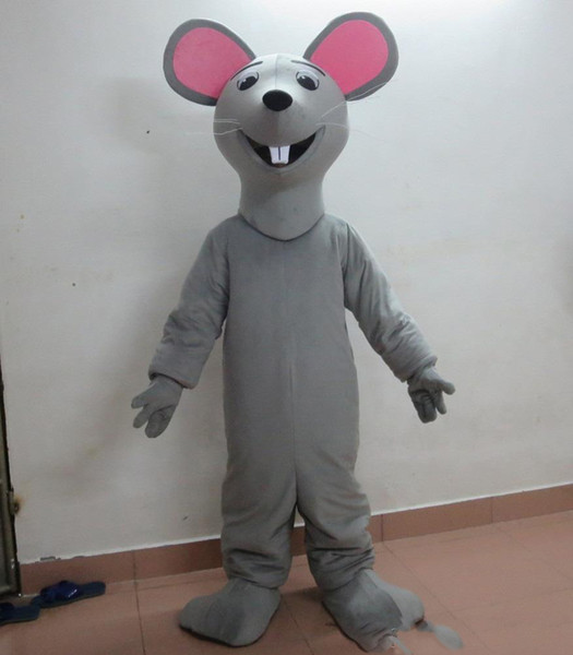 High quality hot adult grey mouse rat mascot costume for sale with one mini fan inside the head