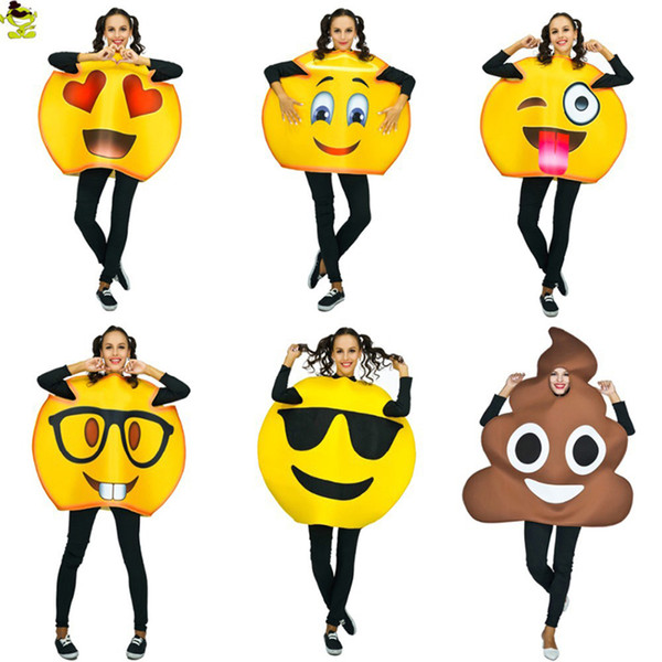 Funny face Emoji Party Costume Sponge Clothes Fancy Dress In Christmas lot Costume Suit For Adults mascot