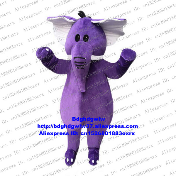 Purple Elephant Elephish Mascot Costume Adult Cartoon Character Outfit Suit Community Activities Hotel Restaurant zx1704