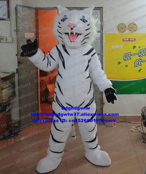 White Tiger Mascot Costume Adult Cartoon Character Outfit Suit Cultural Holiday Family Spiritual Activities zx1765