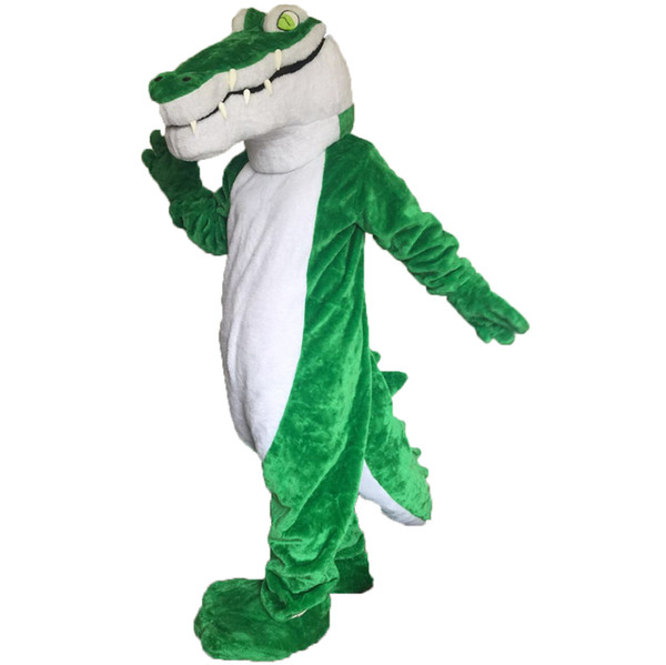 crocodile mascot costume EMS , high quality carnival party Fancy plush walking crocodilian mascot adult size.