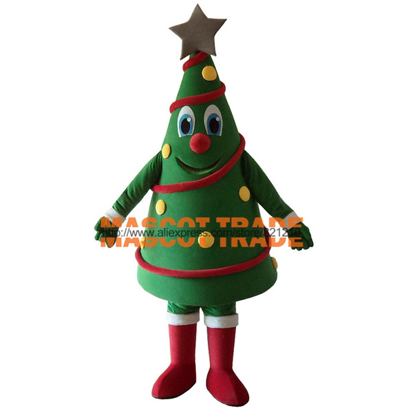 Hot Sales Green Christmas Tree Mascot Costume for Halloween party event