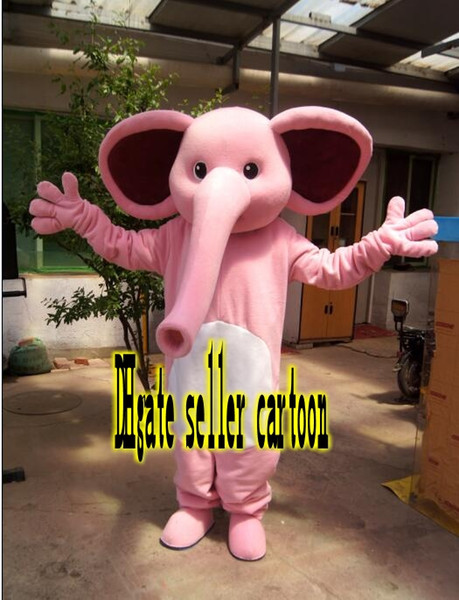 high quality Real Pictures Deluxe Pink elephantl mascot costume anime costumes advertising mascotte Adult Size factory direct 