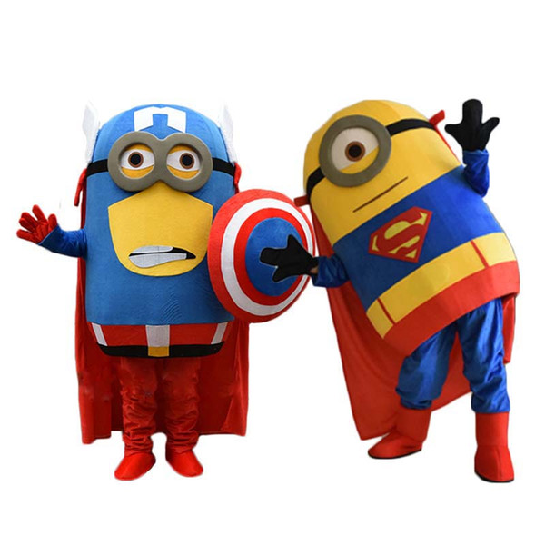 New custom superman captain minions mascot costume Halloween Christmas birthday party anime costumes