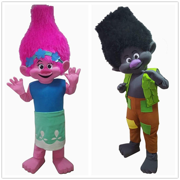 Professional customization high quality NEW Poppy and Branch From Dream works Trolls Mascot Movie Costume Mascot Fancy Dress 