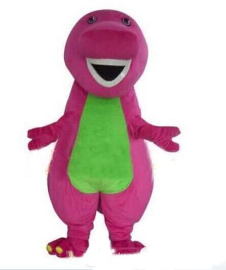 High quality Barney Dinosaur Mascot Costumes Halloween Cartoon Adult Size Fancy Dress