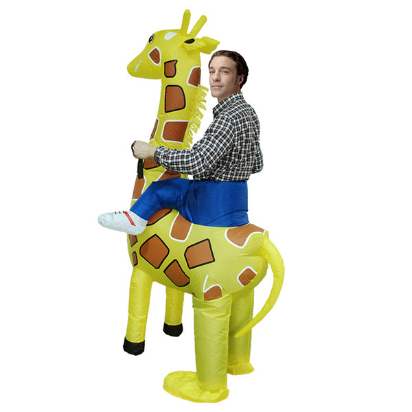 Adult Giraffe Inflatable Costume Funny Halloween Costume For 1.5m-1.85m Men Inflatable Outfits Mascot Costumes LJ-040