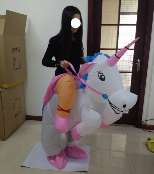 SX1020 free shipping light and easy to wear inflatable unicorn mascot costume for adult to wear