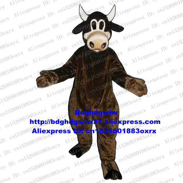 Dark Brown Kerbau Buffalo Bison Ox Bull Cow Cattle Calf Mascot Costume Character Costume Dressed Mascot American Jubilee zx1862