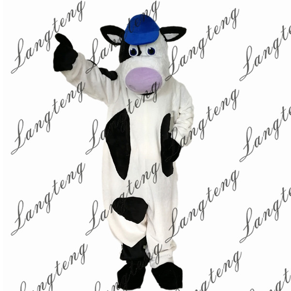 New high quality Black and white cow Mascot costumes for adults circus christmas Halloween Outfit Fancy Dress Suit 