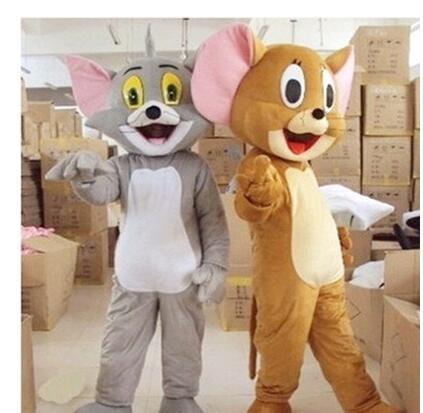 New Tom Cat and Jerry Mouse mascot costume, Tom and Jerry cartoon dolls performance clothing 