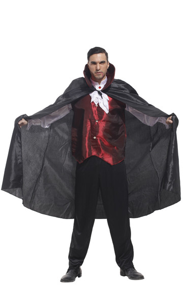 Shanghai Story Halloween Vampire Cosplay Costume Party Clothing for man costume set with cloak Black