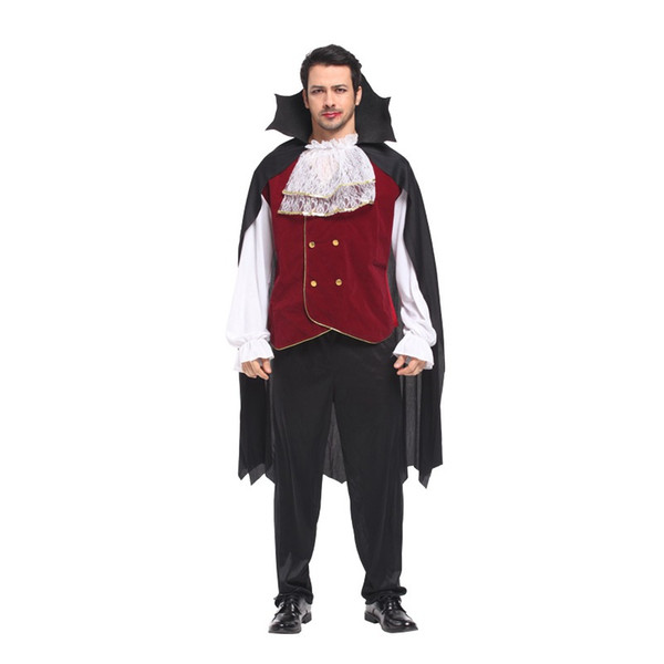 Shanghai Story Mens Gothic Vampire Costumes Europe Vampire Adults Man Cosplay Outfit For Halloween Carnival Party Role Play