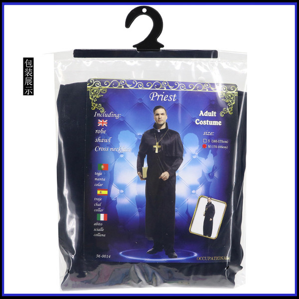 Shanghai Story Halloween Cosplay Men's Priest Costume Black