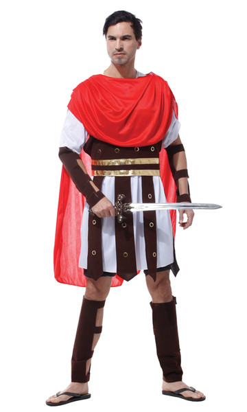 Shanghai Story Adult Men Ancient Roman Warrior Costume Spartan Gladiator Soldier Costumes Carnival Purim Halloween Cosplay