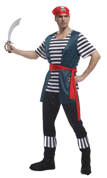 Shanghai Story Halloween Costumes adult Pirate Costume sailor Men Cosplay Costume without sowrd