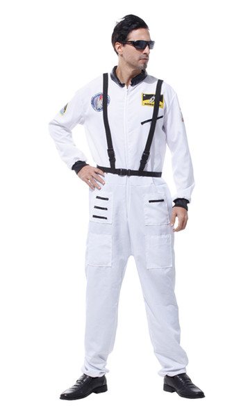 Shanghai Story Men's Astronaut Jumpsuit Costume Cosmonaut Spaceman Cosplay Halloween Party Costumes 2 Color